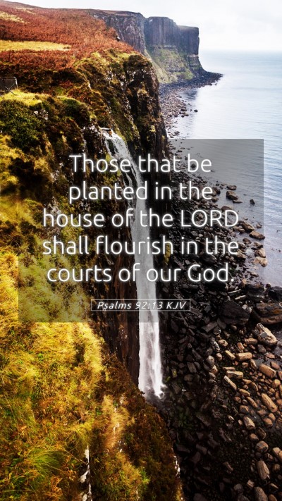 Picture 05 - Psalms 92:13 KJV Mobile Phone Wallpaper - Those that be planted in the house of the LORD - Mobile Bible Verse Wallpaper