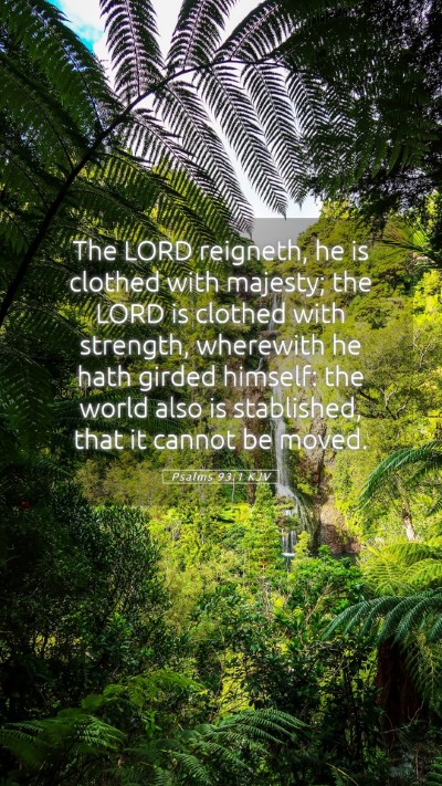 Picture 05 - Psalms 93:1 KJV Mobile Phone Wallpaper - The LORD reigneth, he is clothed with majesty; - Mobile Bible Verse Wallpaper