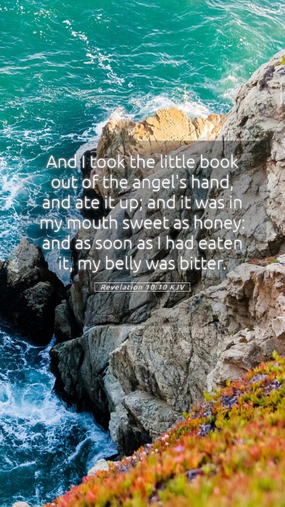 Picture 05 - Revelation 10:10 KJV Mobile Phone Wallpaper - And I took the little book out of the angel's - Mobile Bible Verse Wallpaper