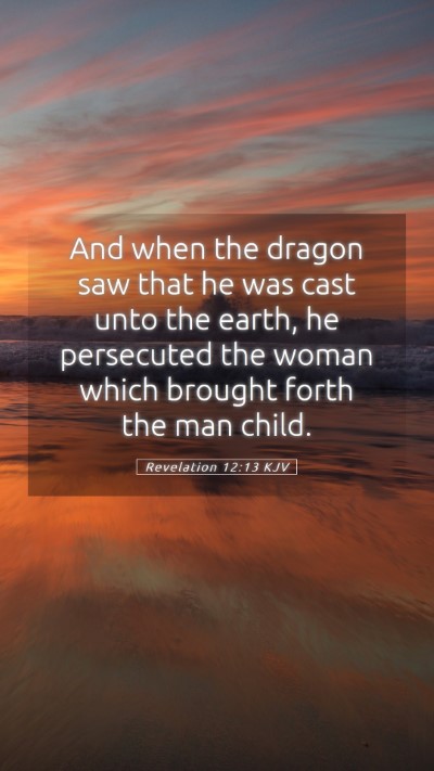Picture 05 - Revelation 12:13 KJV Mobile Phone Wallpaper - And when the dragon saw that he was cast unto the - Mobile Bible Verse Wallpaper