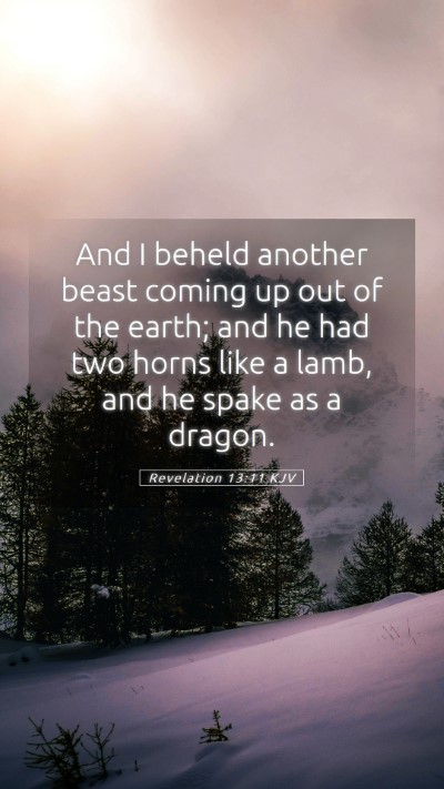 Picture 05 - Revelation 13:11 KJV Mobile Phone Wallpaper - And I beheld another beast coming up out of the - Mobile Bible Verse Wallpaper