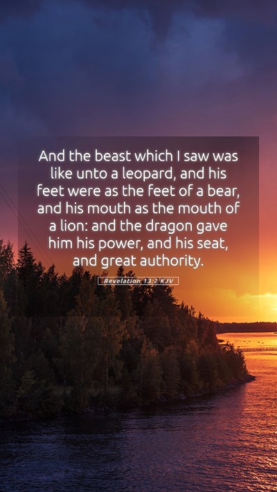 Picture 05 - Revelation 13:2 KJV Mobile Phone Wallpaper - And the beast which I saw was like unto a - Mobile Bible Verse Wallpaper
