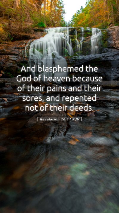 Picture 05 - Revelation 16:11 KJV Mobile Phone Wallpaper - And blasphemed the God of heaven because of their - Mobile Bible Verse Wallpaper