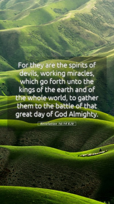 Picture 05 - Revelation 16:14 KJV Mobile Phone Wallpaper - For they are the spirits of devils, working - Mobile Bible Verse Wallpaper