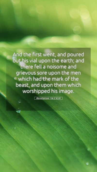 Picture 05 - Revelation 16:2 KJV Mobile Phone Wallpaper - And the first went, and poured out his vial upon - Mobile Bible Verse Wallpaper