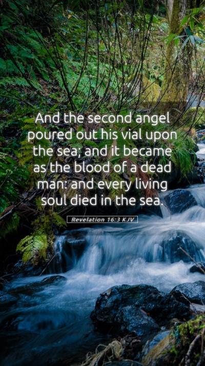 Picture 05 - Revelation 16:3 KJV Mobile Phone Wallpaper - And the second angel poured out his vial upon the - Mobile Bible Verse Wallpaper