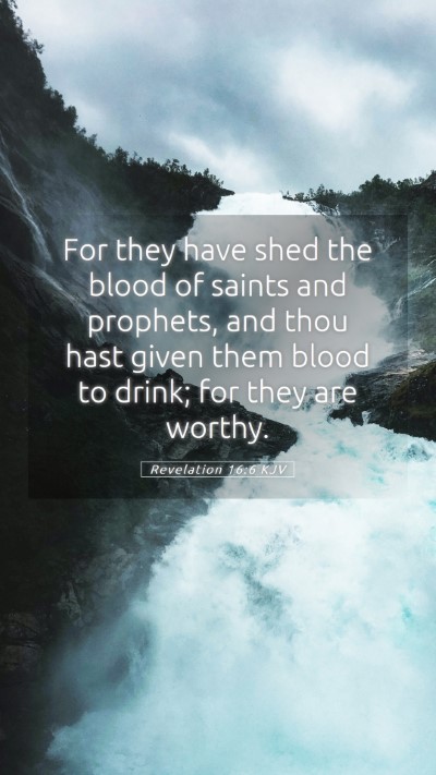 Picture 05 - Revelation 16:6 KJV Mobile Phone Wallpaper - For they have shed the blood of saints and - Mobile Bible Verse Wallpaper