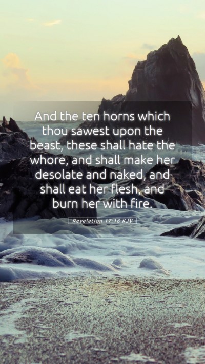 Picture 05 - Revelation 17:16 KJV Mobile Phone Wallpaper - And the ten horns which thou sawest upon the - Mobile Bible Verse Wallpaper