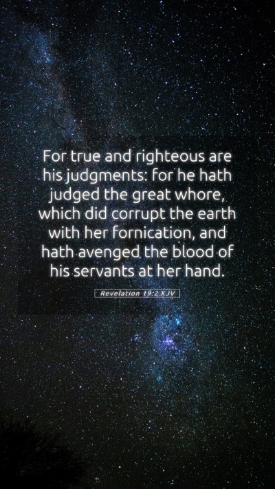 Picture 05 - Revelation 19:2 KJV Mobile Phone Wallpaper - For true and righteous are his judgments: for he - Mobile Bible Verse Wallpaper