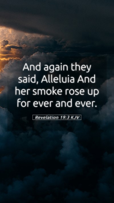 Picture 05 - Revelation 19:3 KJV Mobile Phone Wallpaper - And again they said, Alleluia And her smoke rose - Mobile Bible Verse Wallpaper