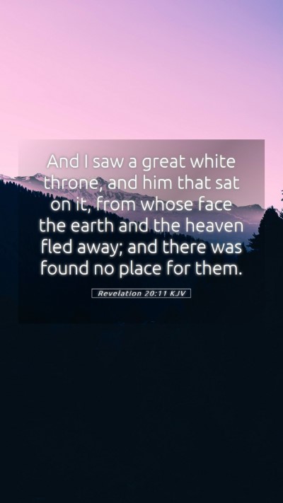 Picture 05 - Revelation 20:11 KJV Mobile Phone Wallpaper - And I saw a great white throne, and him that sat - Mobile Bible Verse Wallpaper