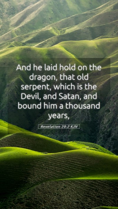 Picture 05 - Revelation 20:2 KJV Mobile Phone Wallpaper - And he laid hold on the dragon, that old serpent, - Mobile Bible Verse Wallpaper