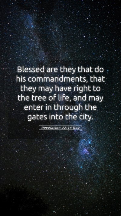 Picture 05 - Revelation 22:14 KJV Mobile Phone Wallpaper - Blessed are they that do his commandments, that - Mobile Bible Verse Wallpaper