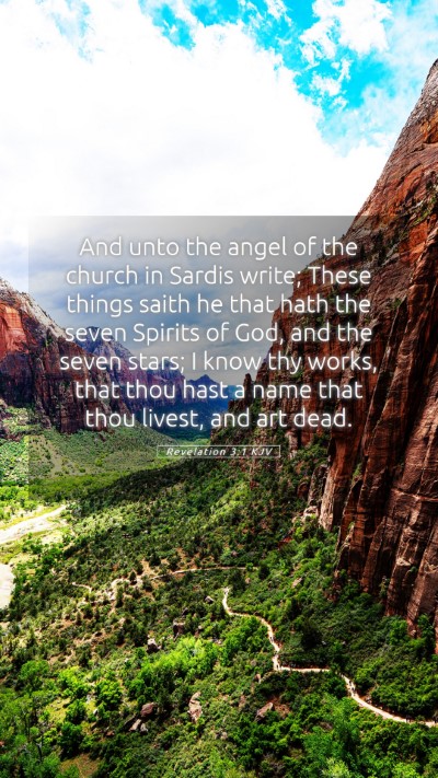 Picture 05 - Revelation 3:1 KJV Mobile Phone Wallpaper - And unto the angel of the church in Sardis write; - Mobile Bible Verse Wallpaper