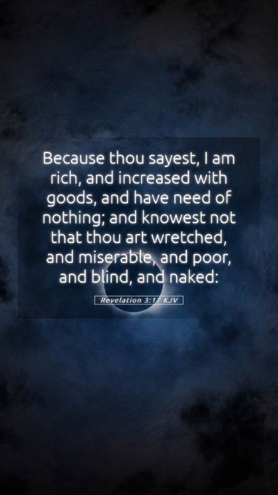 Picture 05 - Revelation 3:17 KJV Mobile Phone Wallpaper - Because thou sayest, I am rich, and increased - Mobile Bible Verse Wallpaper