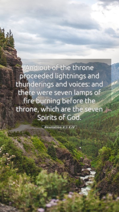 Picture 05 - Revelation 4:5 KJV Mobile Phone Wallpaper - And out of the throne proceeded lightnings and - Mobile Bible Verse Wallpaper