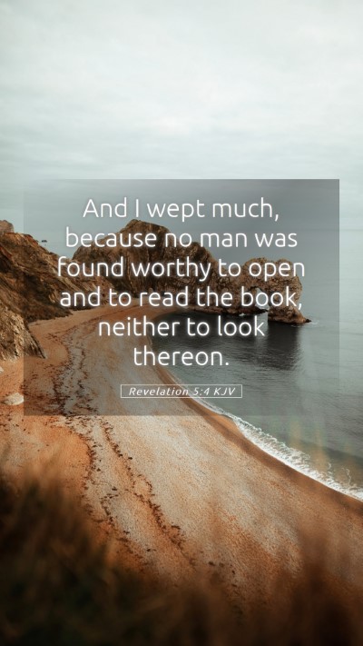 Picture 05 - Revelation 5:4 KJV Mobile Phone Wallpaper - And I wept much, because no man was found worthy - Mobile Bible Verse Wallpaper