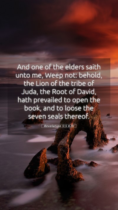 Picture 05 - Revelation 5:5 KJV Mobile Phone Wallpaper - And one of the elders saith unto me, Weep not: - Mobile Bible Verse Wallpaper