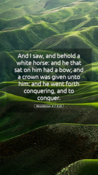 Picture 05 - Revelation 6:2 KJV Mobile Phone Wallpaper - And I saw, and behold a white horse: and he that - Mobile Bible Verse Wallpaper