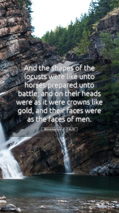 Picture 05 - Revelation 9:7 KJV Mobile Phone Wallpaper - And the shapes of the locusts were like unto - Mobile Bible Verse Wallpaper