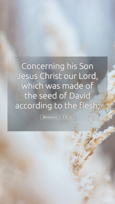 Picture 05 - Romans 1:3 KJV Mobile Phone Wallpaper - Concerning his Son Jesus Christ our Lord, which - Mobile Bible Verse Wallpaper