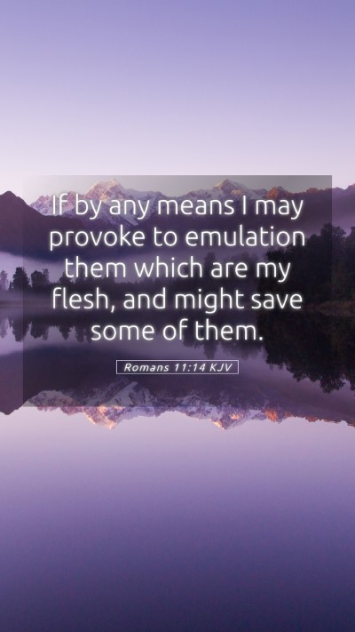 Picture 05 - Romans 11:14 KJV Mobile Phone Wallpaper - If by any means I may provoke to emulation them - Mobile Bible Verse Wallpaper
