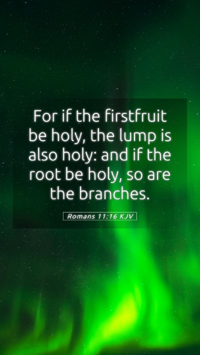 Picture 05 - Romans 11:16 KJV Mobile Phone Wallpaper - For if the firstfruit be holy, the lump is also - Mobile Bible Verse Wallpaper