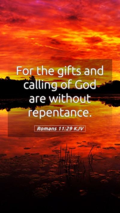 Picture 05 - Romans 11:29 KJV Mobile Phone Wallpaper - For the gifts and calling of God are without - Mobile Bible Verse Wallpaper