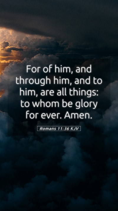 Picture 05 - Romans 11:36 KJV Mobile Phone Wallpaper - For of him, and through him, and to him, are all - Mobile Bible Verse Wallpaper