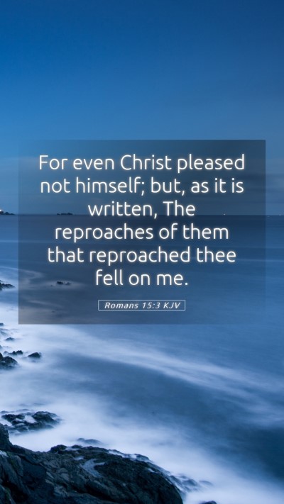 Picture 05 - Romans 15:3 KJV Mobile Phone Wallpaper - For even Christ pleased not himself; but, as it - Mobile Bible Verse Wallpaper