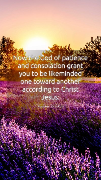 Picture 05 - Romans 15:5 KJV Mobile Phone Wallpaper - Now the God of patience and consolation grant you - Mobile Bible Verse Wallpaper