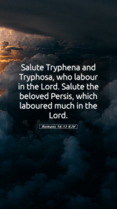 Picture 05 - Romans 16:12 KJV Mobile Phone Wallpaper - Salute Tryphena and Tryphosa, who labour in the - Mobile Bible Verse Wallpaper