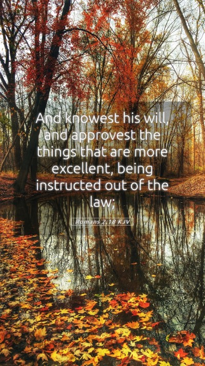 Picture 05 - Romans 2:18 KJV Mobile Phone Wallpaper - And knowest his will, and approvest the things - Mobile Bible Verse Wallpaper