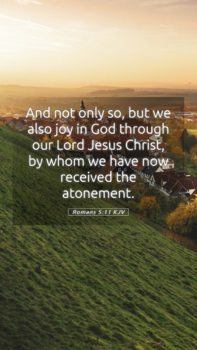 Picture 05 - Romans 5:11 KJV Mobile Phone Wallpaper - And not only so, but we also joy in God through - Mobile Bible Verse Wallpaper