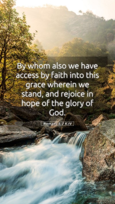 Picture 05 - Romans 5:2 KJV Mobile Phone Wallpaper - By whom also we have access by faith into this - Mobile Bible Verse Wallpaper