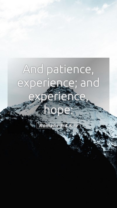Picture 05 - Romans 5:4 KJV Mobile Phone Wallpaper - And patience, experience; and experience, - Mobile Bible Verse Wallpaper