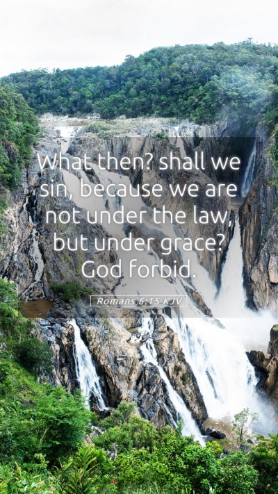 Picture 05 - Romans 6:15 KJV Mobile Phone Wallpaper - What then? shall we sin, because we are not under - Mobile Bible Verse Wallpaper