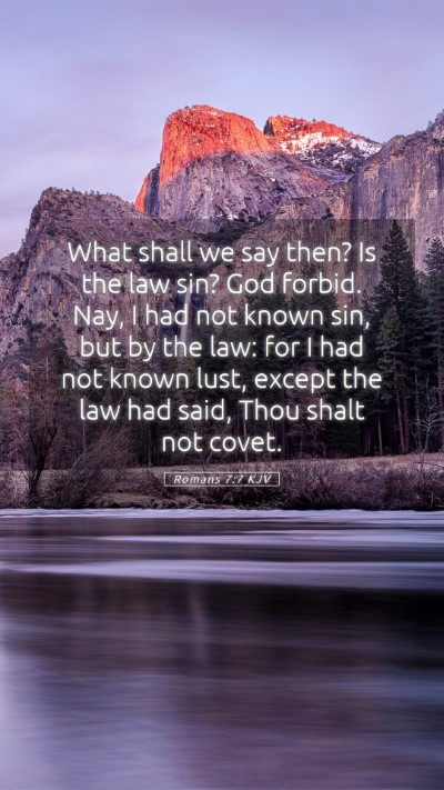 Picture 05 - Romans 7:7 KJV Mobile Phone Wallpaper - What shall we say then? Is the law sin? God - Mobile Bible Verse Wallpaper