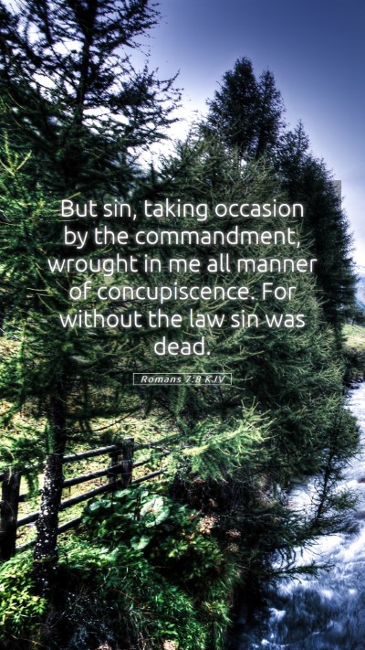 Picture 05 - Romans 7:8 KJV Mobile Phone Wallpaper - But sin, taking occasion by the commandment, - Mobile Bible Verse Wallpaper