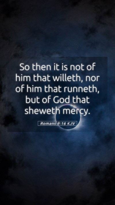Picture 05 - Romans 9:16 KJV Mobile Phone Wallpaper - So then it is not of him that willeth, nor of him - Mobile Bible Verse Wallpaper