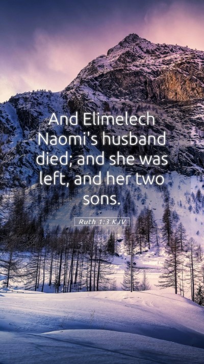 Picture 05 - Ruth 1:3 KJV Mobile Phone Wallpaper - And Elimelech Naomi's husband died; and she was - Mobile Bible Verse Wallpaper