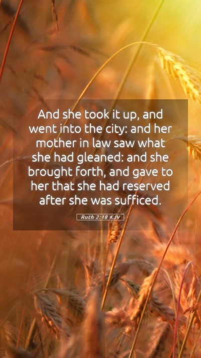Picture 05 - Ruth 2:18 KJV Mobile Phone Wallpaper - And she took it up, and went into the city: and - Mobile Bible Verse Wallpaper