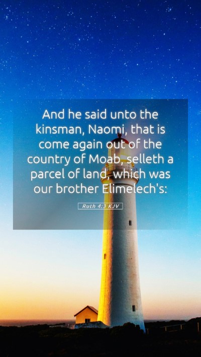 Picture 05 - Ruth 4:3 KJV Mobile Phone Wallpaper - And he said unto the kinsman, Naomi, that is come - Mobile Bible Verse Wallpaper