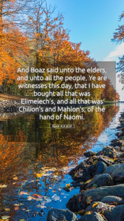 Picture 05 - Ruth 4:9 KJV Mobile Phone Wallpaper - And Boaz said unto the elders, and unto all the - Mobile Bible Verse Wallpaper