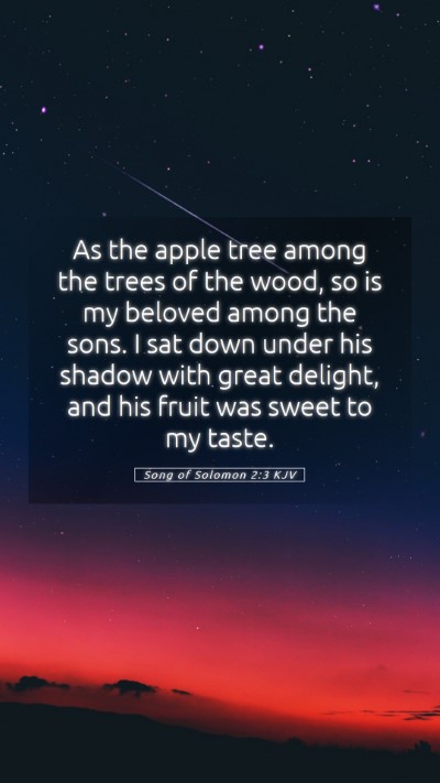 Picture 05 - Song of Solomon 2:3 KJV Mobile Phone Wallpaper - As the apple tree among the trees of the wood, so - Mobile Bible Verse Wallpaper
