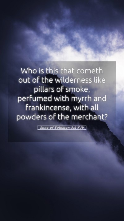 Picture 05 - Song of Solomon 3:6 KJV Mobile Phone Wallpaper - Who is this that cometh out of the wilderness - Mobile Bible Verse Wallpaper