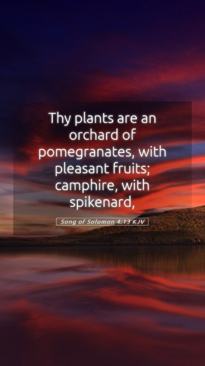 Picture 05 - Song of Solomon 4:13 KJV Mobile Phone Wallpaper - Thy plants are an orchard of pomegranates, with - Mobile Bible Verse Wallpaper