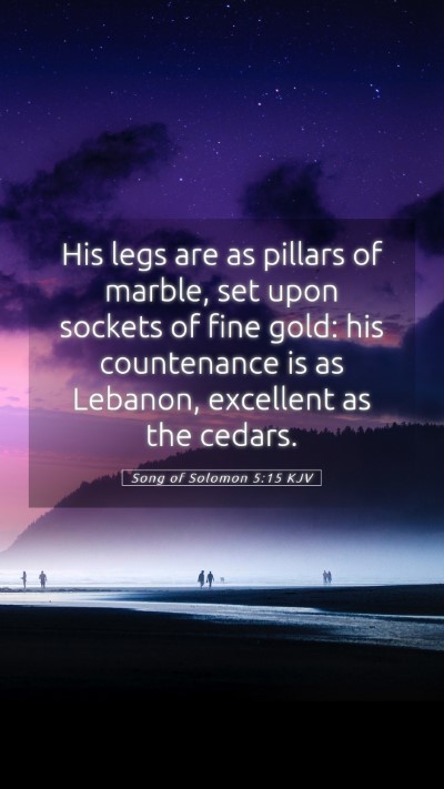Picture 05 - Song of Solomon 5:15 KJV Mobile Phone Wallpaper - His legs are as pillars of marble, set upon - Mobile Bible Verse Wallpaper