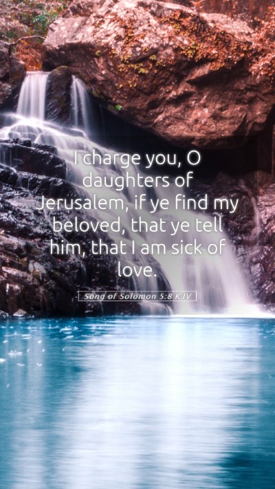 Picture 05 - Song of Solomon 5:8 KJV Mobile Phone Wallpaper - I charge you, O daughters of Jerusalem, if ye - Mobile Bible Verse Wallpaper