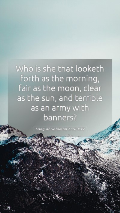 Picture 05 - Song of Solomon 6:10 KJV Mobile Phone Wallpaper - Who is she that looketh forth as the morning, - Mobile Bible Verse Wallpaper
